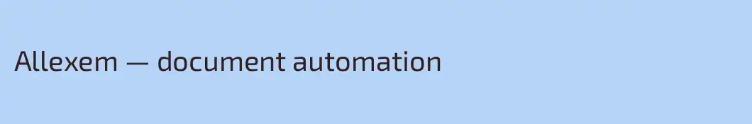 Allexem — document automation